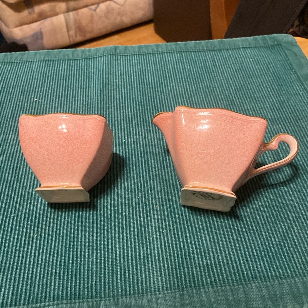 Royal Winton Grimwades chintz pink cream and sugar set